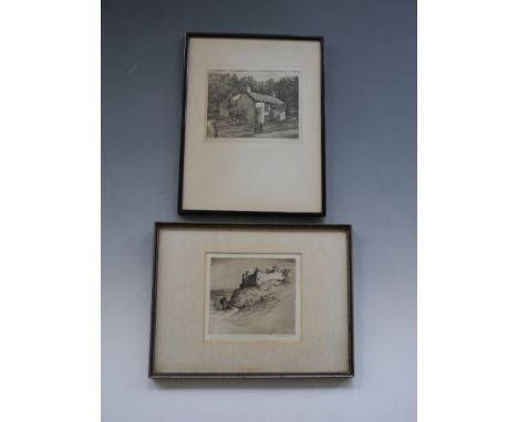 Pair of prints to include one E D YATES framed, glazed, signed, 20th Century, title to print ‘Dove Cottage Grasmere’, depicti