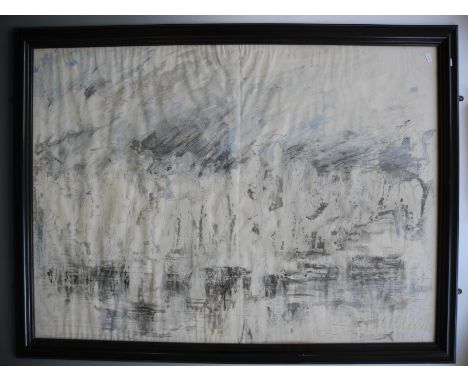*K M MELVILLE. Pair of framed, glazed, signed, 20th Century, watercolour and pen on paper, both depicting abstract silhouette