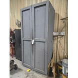 2-Door Wood Cabinet w/ contents