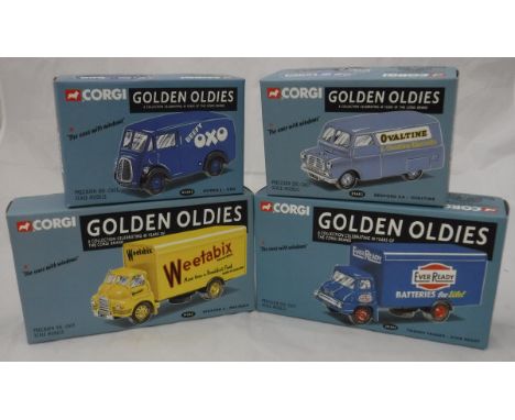 A collection of Corgi Golden Oldies Advertising vehicles including Morris 1000 Nestlés, Thames Trader Slumberland, Thames Tra