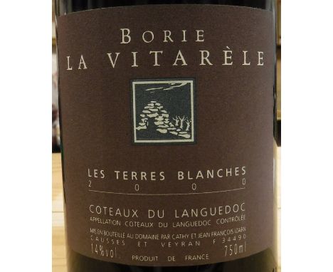 Six bottles Domaine Picinini Clos L'Angély Minervois-la-Livinière 2000, six bottles Borie La Vitarèle Les Terres Blanches 200