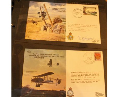 Eleven albums of first day covers, mainly RAF related, including "Bomber Command", including signed covers (one depicting Sop