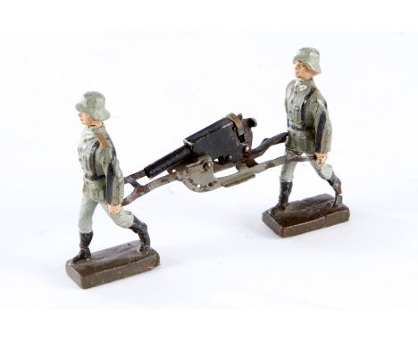 2 Soldaten, Masse, HL, MG tragend, LS und Alterungsspuren, Z 3