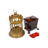 3 seltene ROCK & GRANER / MÄRKLIN Puppenstuben-Accessoires, um 1870-1890, Kohlenkasten, Tintenfass &