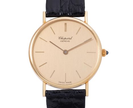 CHOPARD Classic Ref. 1091 Armbanduhr. 18K Gelbgold. Original Lederband mit vergoldeter Dornschließe. Quartzwerk mit neuer Bat