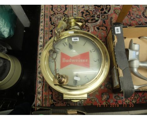 A Budweiser advertising clock