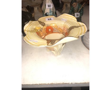 A Clarice Cliff Bizarre Capri tri-form vase 