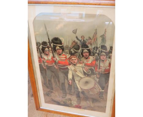 A large Victorian coloured lithograph, entitled 'Up, Guards, And at Them', in maple frame, 42 x 30in.