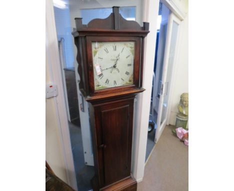 An early 19th century 30-hour longcase clock, 12in. square enamelled dial signed Taylor, Debenham, with date aperture, in mah