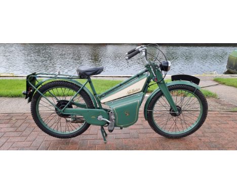 C.1940 New Hudson Autocycle, 98cc. Registration number not registered. Frame number not found. Engine number not found.George