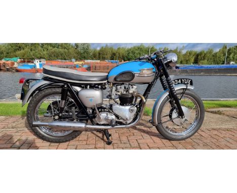 1960 Triumph Tiger 110/Bonneville spec, 650cc. Registration number 334 YUX (non transferrable). Frame number D8902. Engine nu