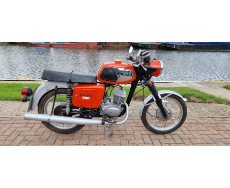 1987 MZ TS125, 125cc. Registration number D480 LNW. Frame number 8860160. Engine number 7502648.The East German MZ (Motorradw
