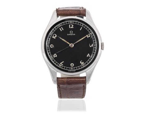 Omega. A stainless steel manual wind wristwatchReference: 2505-29Date: Circa 1947Movement: 16-jewel Cal.3012 manual wind, No.