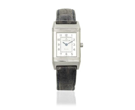 Jaeger-LeCoultre. A lady's stainless steel manual wind reversible rectangular wristwatchModel: ReversoReference: 260.8.08Date