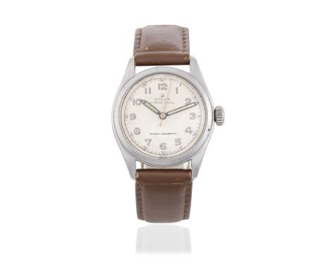 Rolex. A stainless steel manual wind wristwatchModel: Oyster RoyalReference: 6144Date: Circa 1952Movement: 15-jewel Cal.710 m