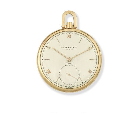 Bonhams : Patek Philippe, A Yellow gold open-faced keyless pocket