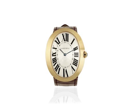 Cartier. An 18K rose gold manual wind oval wristwatchModel: Baignoire AllongéeReference: 3033Date: Circa 2010Movement: 18-jew