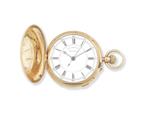 City Jewellery Co, Doncaster. An 18K gold keyless wind full hunter pocket watch with stop/start secondsDate: Chester Hallmark