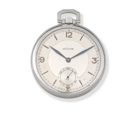 LeCoultre. A stainless steel keyless wind open face pocket watchDate: Circa 1934Movement: Swiss lever, cut and compensated bi