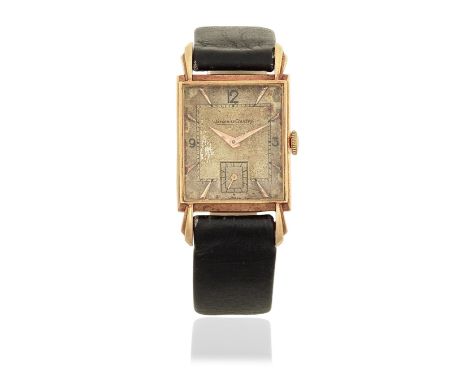Jaeger-LeCoultre. An 18K gold manual wind rectangular wristwatchDate: Circa 1935Movement: Jewelled manual wind, No.425506Dial
