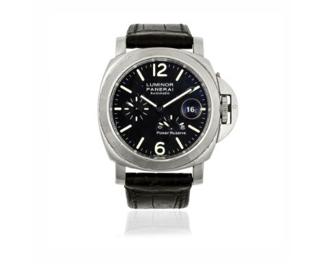 Panerai. A stainless steel automatic calendar wristwatch with power reserveModel: Luminor FirenzeReference: OP6556Date: Circa