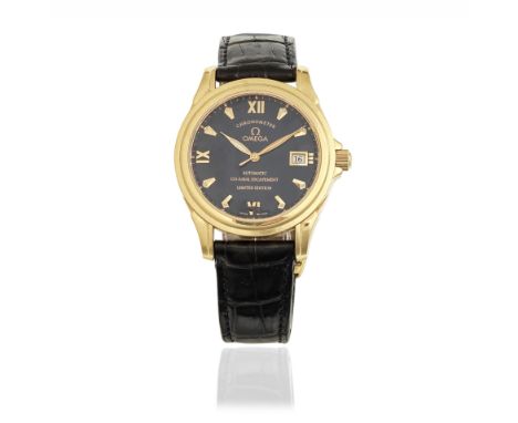 Omega. A Limited Edition 18K rose gold automatic calendar wristwatch with co-axial escapementReference: 59318123, Limited Edi