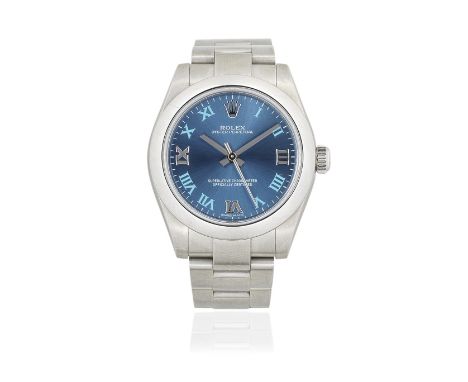 Rolex. A lady's stainless steel automatic bracelet watchModel: Oyster PerpetualReference: 177200Date: Purchased 9th November 