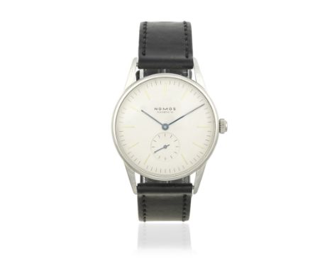 Nomos, Glashütte.SA. A stainless steel manual wind wristwatchModel: OrionReference: 5925Date: Purchased 5th February 2002Move