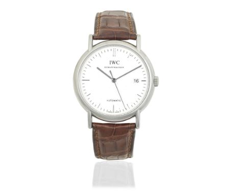 IWC. A stainless steel automatic calendar wristwatchModel: PortofinoReference: 3513-034Date: Circa 2000Movement: 32-jewel Cal
