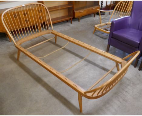 An Ercol Blonde beech single bed frame 