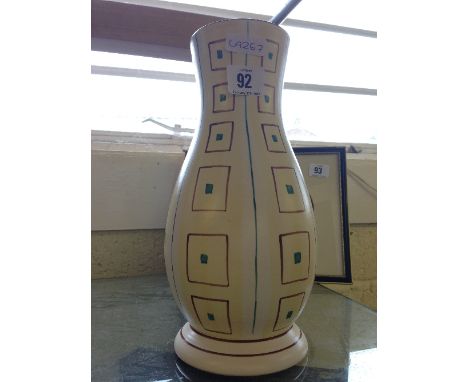 A Poole Pottery hand painted modern vase by Alan White (Certificate included).