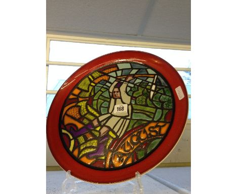 A Poole Pottery Medieval Calendar plate, August, designed by Tony Morris in a Limited Edition, 538/1000.