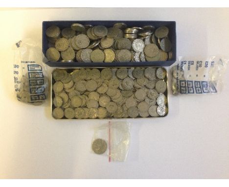 A large quantity of various post 1947 Shillings, Florins and other coins.
