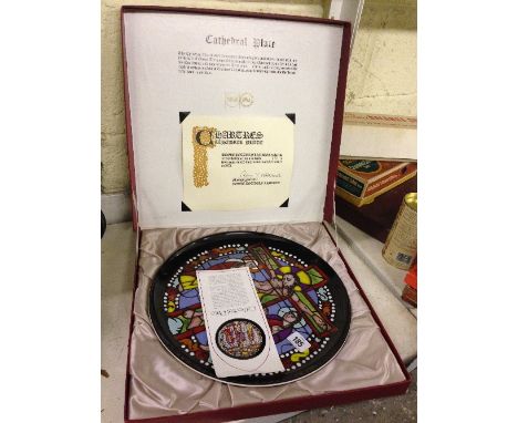 A Poole Pottery Cathedral plate inspired by the Passion window at Chartres and designed by Tony Morris in a Limited Edition, 