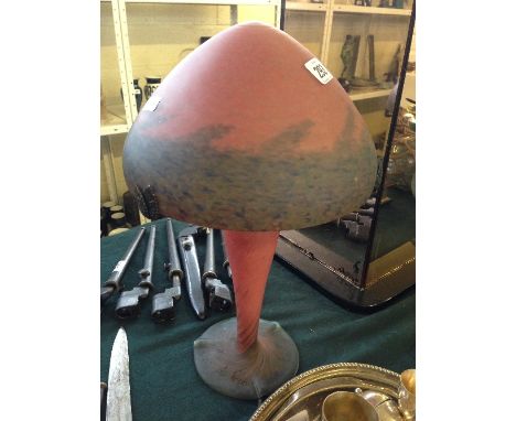 A small French Art de France Art Glass table lamp base and shade.