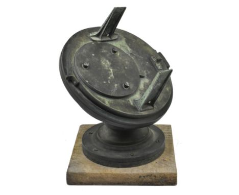 Pilkington &amp; Gibbs Ltd, Preston - An early 20th century brass heliochronometer sundial believed type 5. The angled rotati