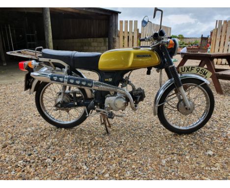 1973 Honda SS50, 49cc. Registration number UXF 95M (not recorded with DVLA, see text). Frame number SS50Z 216993. Engine numb