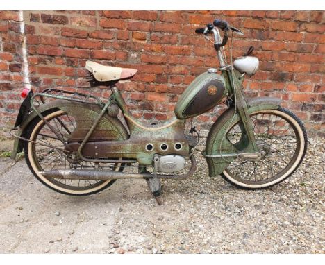 1956 Patria  WKC moped, 47cc. Registration number 443 UYN (non transferrable). Frame number 112984. Engine number 2121042. WK