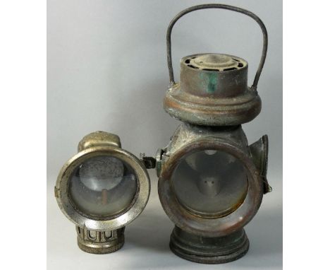 The Miller motor lamp together with, P&amp;H acetelyne lamps.