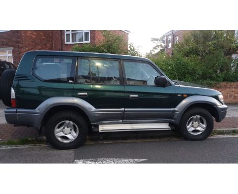 2002 Toyota Landcruiser Colorado GX 3.0 TD, 7 seater, 2,982 cc. Registration number PX52 KNV. Chassis number JTEBZ99J10003681