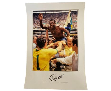 Pelé 1970 World Cup Final signed photographic print - The 1970 World Cup in Mexico was to be Pelé's last. Brazil's squad for 