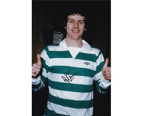 Autographed ALFIE CONN 12 x 8 photo : Col, depicting Celtic's new midfielder - ALFIE CONN - posing for photographers during a