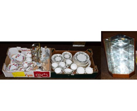 A Royal Worcester Lavinia pattern part tea service, a floral decorated tea service, two Lladro figures, Swarovski crystal and