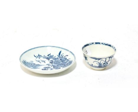A first period Worcester tea bowl and saucer