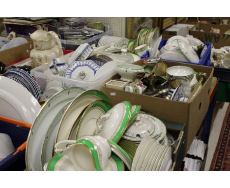 Six boxes of assorted dinner wares and other china, to include Royal Doulton "Berkshire", Royal Doulton "Sonnet", Losolware "