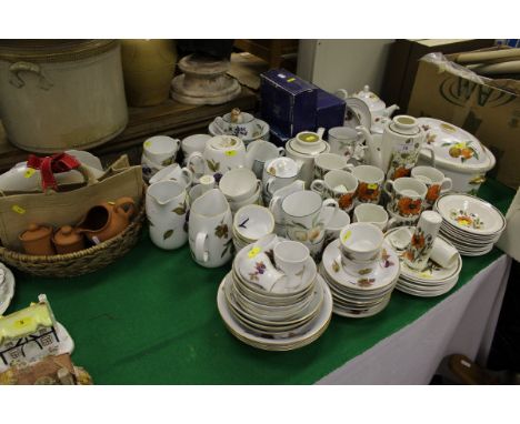 A collection of various china and glass wares to include J & G Meakin "Poppy" breakfast wares, Royal Worcester "Evesham" patt