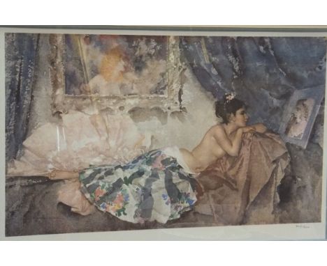 AFTER SIR WILLIAM RUSSELL FLINT "Corisande", limited edition colour print 845/850 with studio blind stamp mark lower left