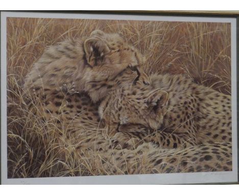 AFTER ALAN M. HUNT "Resting Lions", limited edition colour print No'd 202/395, signed in pencil lower right, with artist's bl