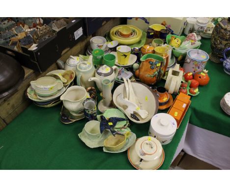 A large collection of various decorative china to include Susie Cooper, Clarice Cliff, Carltonware, Royal Doulton, etc, toget