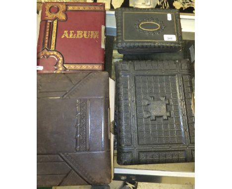 Four Victorian photograph albums and contents of various photographs, mainly portrait studies